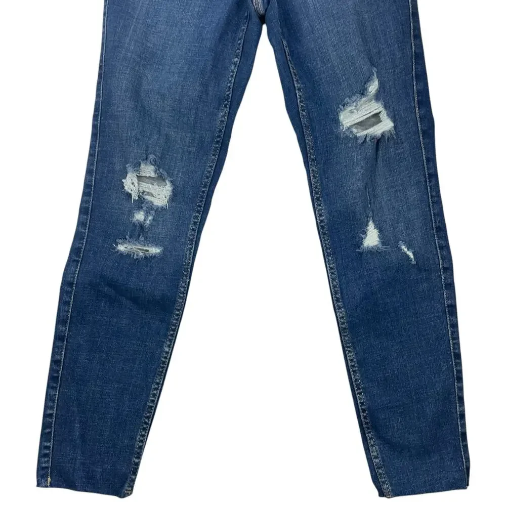 Old Navy Rockstar High Rise Super Skinny Jeans Distressed Size 0